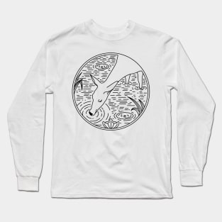 Deer Line (Black) Long Sleeve T-Shirt